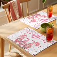 thumbnail image 4 of Galentine's Day Placemats Set of 4 Pink Gnomes Love Heart Balloon Tree Branch Place Mats Indoor Wipeable Table Mats Washable Dining Table Placemats for Kitchen Holiday Party Home Decor 13x19 Inch, 4 of 9