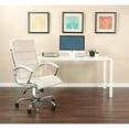 thumbnail image 2 of Executive Chair with Thick Padded Cream Faux Leather Seat, 2 of 7