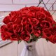 thumbnail image 2 of Flor artificial 12 cabezas rosas de seda DIY decoración del hogar de boda (rojo), 2 of 2