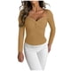 thumbnail image 1 of Suéter de cuello en V para mujer, sudadera informal de manga larga con cuello en V, blusa de punto sólido, suéter para mujer, 1 of 8