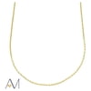 A&M 14k Yellow Gold 1.5mm Rope Chain Necklace, 16–24 Inch, Lobster Clasp, Adult Unisex