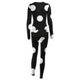 thumbnail image 6 of Women's Sexy Butt Button Back Flap Jumpsuit V Neck Long Sleeve Romper Solid Bodycon Pajamas One Piece, 6 of 6