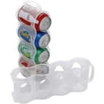 thumbnail image 1 of Portable Fridge Shelving Soda Can Organizer, Beer Can Holder, Sliding Fridge Storage Bin, Clear Plastic, 2 Pack, 1 of 4