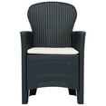 thumbnail image 2 of vidaXL Garden Chairs 2 pcs with Cushion Anthracite Plastic Rattan Look, 2 of 5