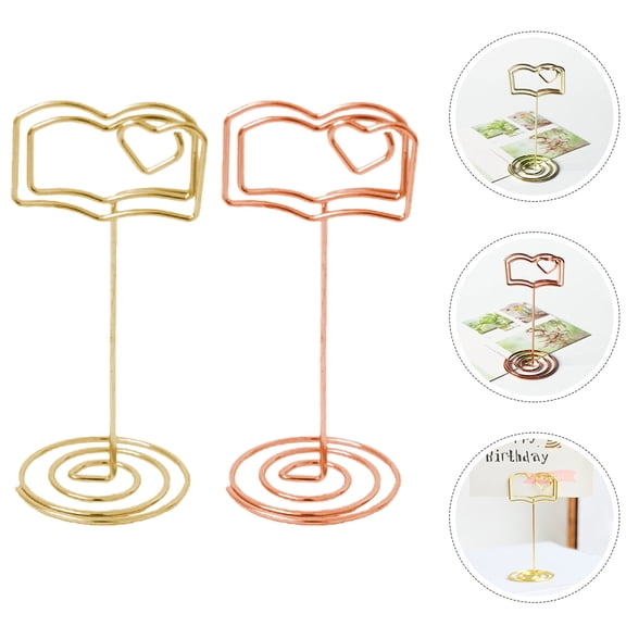 PTOOTP Minimalist Metal Photo Holders, Versatile Style, Assorted Colors, 6 Pieces, Picture Frame Display