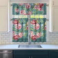 thumbnail image 3 of 36 Inch 3 Pieces Set Kitchen Window Curtains with Rod Pocket over Sink Pioneer Colorful Floral Small Window Cafe Curtains for Home Decor Rod Pocket Tier Drapes, 3 of 6