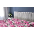 thumbnail image 5 of Ambesonne Floral Design Fitted Sheet, Springtime Hibiscus, Full Size, Pastel Pink Hot Pink, 5 of 5