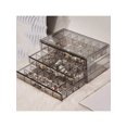 thumbnail image 2 of 1pc Three Layers 72 Grid Jewelry Storage Box, Material: Transparent Ps, Colors: Transparent, Brown, Grey, Pink, Suitable For: Jewelry, Earrings, Necklaces, Bracelets, Rings, Small Items Storage. Large, 2 of 5