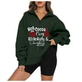 thumbnail image 2 of Oversized Sweatshirt for Women with Pocket Womens Winter Tops Womens Tops Dressy Casual Fall Clothes for Women Ladies Long Sleeve Tops Women Long Sleeve Quarter Zip Turndown Collar Sweatshirt, 2 of 6