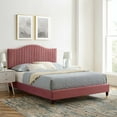 thumbnail image 6 of Modway Juniper Channel Tufted Velvet King Platform Bed in Dusty Rose, 6 of 12