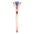 thumbnail image 3 of 1 ct Round Cut Simulated Tanzanite Solitaire 14K Rose Gold Womens Engagement Ring, 3 of 5