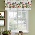 thumbnail image 3 of Strawberry Curtain Valances for Windows, Kitchen Valance Window Treatments Panel 2 Pack, Vintage Green Botanical Spring Floral Rod Pocket Short Curtains for Bathroom Bedroom 54 x 18 Inch, 3 of 8