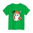thumbnail image 5 of Staki Girls Halloween Shirts Girl Halloween Shirt Tshirt Short Sleeve Tee Top Kids Season Fall Outfit(Green,13-14 Years), 5 of 5