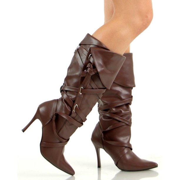 Pleaser Brand Boot Style Bandit 120 Sexy Brown Polyurethane Knee High