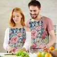 thumbnail image 3 of Pioneer Flower Floral Print Pattern Apron-Garden Aprons for Women with Pockets-Cotton Linen Waterproof Kitchen Cooking Gardening Aprons Adjustable for Kitchen,Cooking,BBQ and Salon 33x27 Inch, 3 of 7