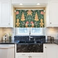 thumbnail image 5 of Yayeee Kitchen Curtains Tier Pair Light Filtering 27"x36" Rod Pocket Short Cafe Window Panel, Beige Christmas Gingerbread, 5 of 7