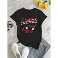 thumbnail image 2 of Women's Patriotic Flag Print T-Shirt - Casual Crew Neck, Short Sleeve, Stretchy Polyester Blend, Machine Washable - Perfect for Summer & Independence Day, 2 of 6