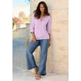 thumbnail image 5 of Roaman's Women's Plus Size Ultimate Keyhole V Neck Tee, 5 of 5