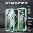 thumbnail image 3 of Casetego for iPhone 16 Magnetic Case,[Compatible with MagSafe] Full Body Shockproof with Built-in Screen Protector Drop Protective Phone Cover,Green, 3 of 8
