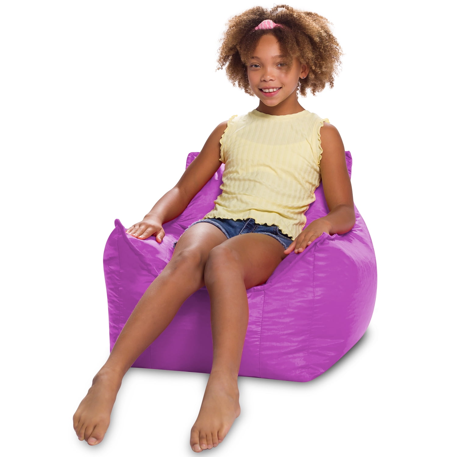 Posh Creations Newport Bean Bag Chair, Kids, 2.1 ft, Purple