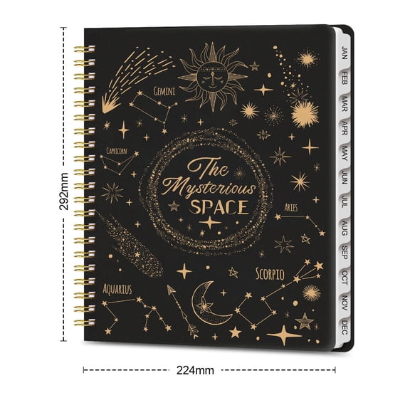 2026 English A4 spiral notebook for schedule planning, time management, work records, and paper planning.