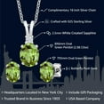 thumbnail image 2 of Gem Stone King 925 Sterling Silver Green Peridot Pendant and Earrings Jewelry Set for Women (2.98 Cttw, Oval Gemstone Birthstone, with 18 inch Silver Chain), 2 of 3