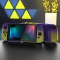 thumbnail image 3 of PlayVital Back Cover for Nintendo Switch Console, Handheld Controller Protector Hard Shell for Joycon, Dockable Protective Case for Nintendo Switch - Gradient Purple Yellow, 3 of 9