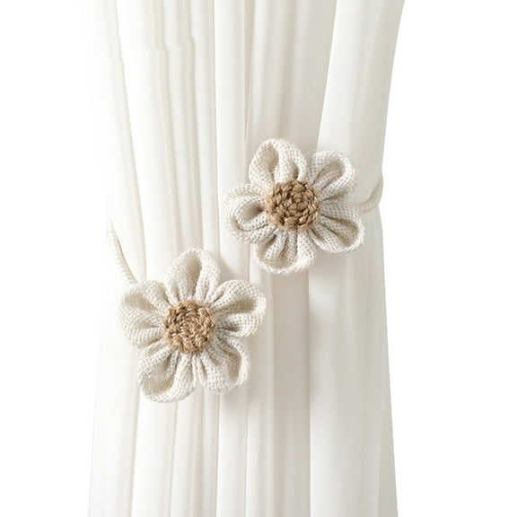 YongCo Elegant Flower Curtain Tiebacks Pack of 2 Drapes Holder Clip Iron Rope Window Curtain Drapery Holdback Decors