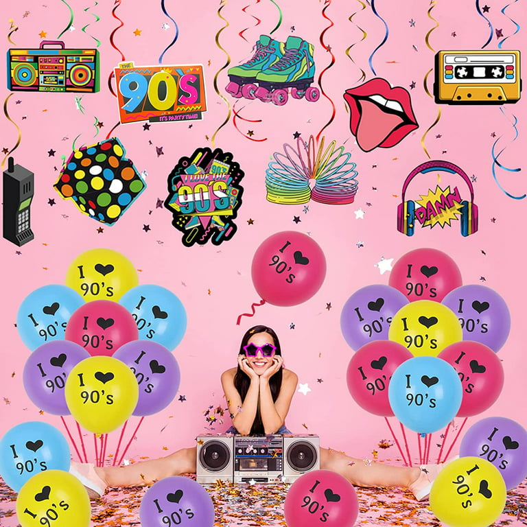  Back to 90S 80S Theme Party Balloons Backdrop