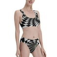 thumbnail image 2 of Qekee 3D Vortex Illusion Two Piece Swimsuit for Women, Sporty High Waisted Bathing Suit for Beach, Parties, Surfing - Small, 2 of 8