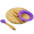 thumbnail image 3 of Acorn Baby Bamboo Toddler Plates with Spoon in Purple - Baby Plates with Suction, 3 of 7