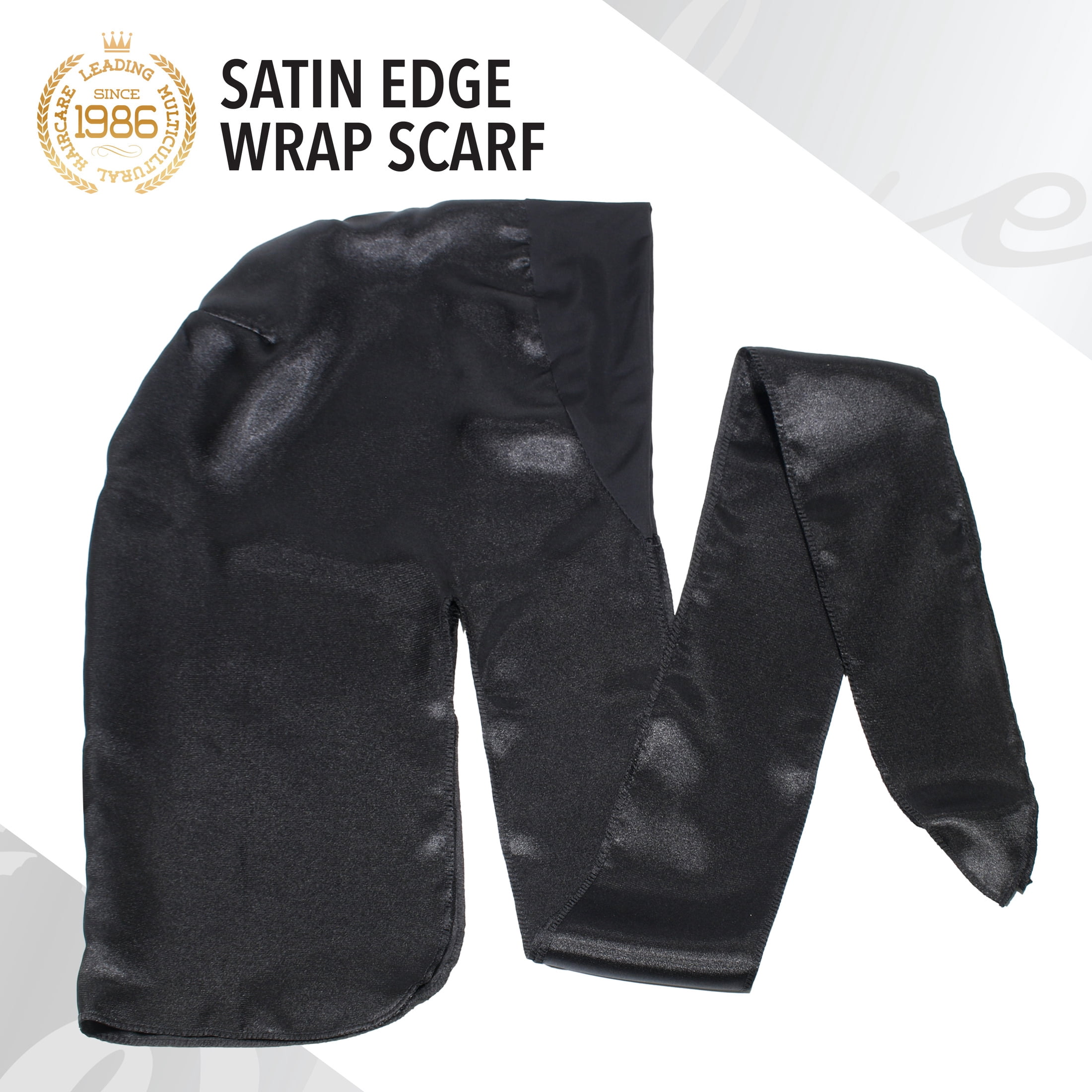 Evolve Satin Edge Wrap Scarf Black