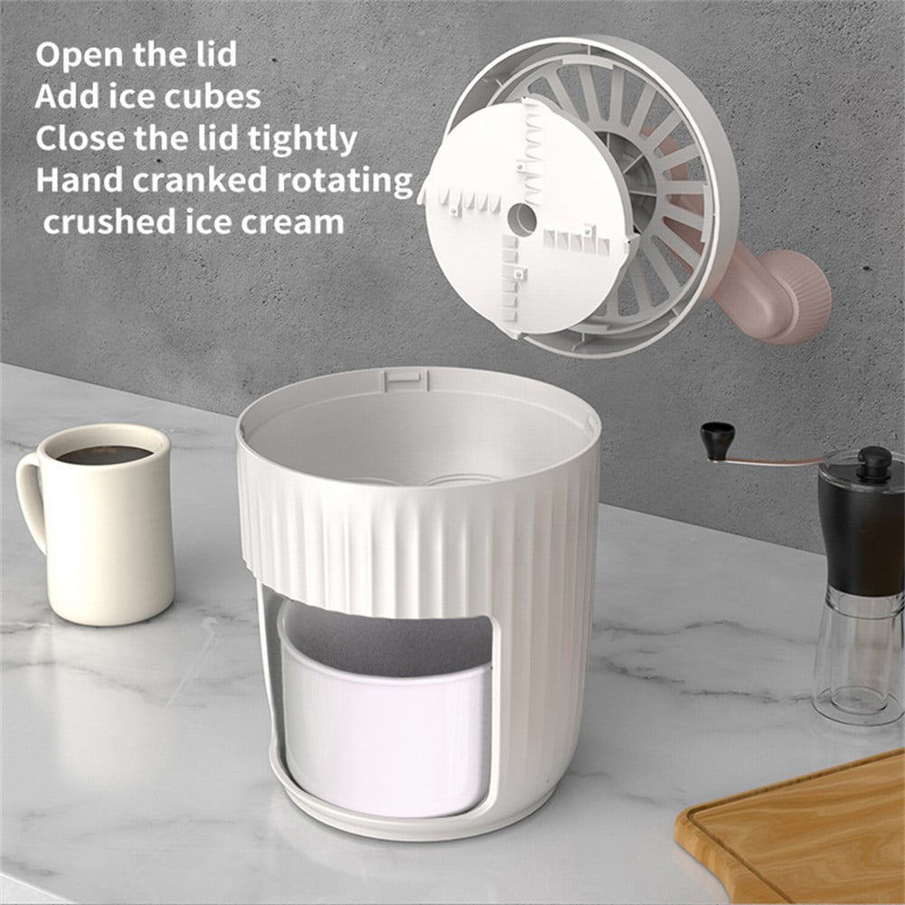 YFind Protable Hand-Operated Ice Shaver Snow Cone Machine Hand Ice Breaker Ice Crusher,Pink