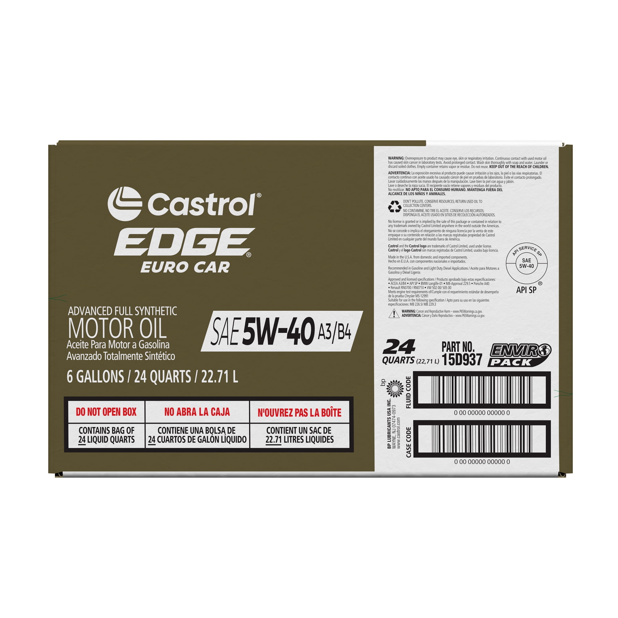 Castrol EDGE 5W-40 A3/B4 --offer valid for in store oil change only