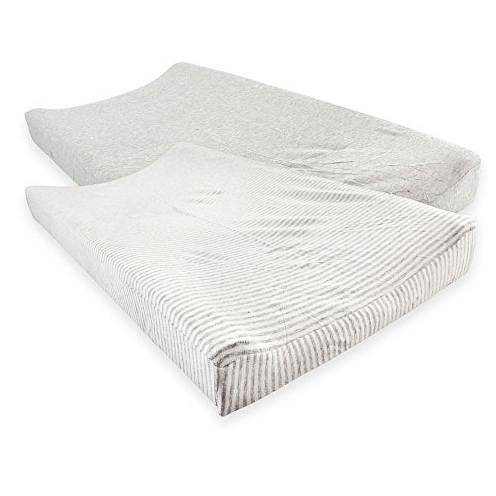 Touched by Nature Baby Organic Cotton Changing Pad Cover, Heather Gray, One Size
