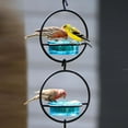 thumbnail image 7 of Mosaic Birds Recycled Glass & Metal Hanging Bird Feeder for Outdoors-Oriole Feeder for Garden- Bluebird Feeder -Aqua Blue, 7 of 7