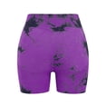 thumbnail image 4 of Outfmvch Tie Dye Workout Shorts for Women High Waist Scrunch Butt Lift Seamless Booty Gym Yoga Shorts Purple S, 4 of 4