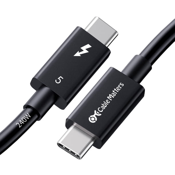 Cable Thunderbolt 5 Matters, certificado Intel, 0,3 m, negro