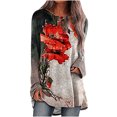 thumbnail image 1 of Pompotops T-Shirts Décontractés à Manches Longues pour Femmes Col Rond Ample, 1 of 8
