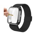 thumbnail image 1 of wonima11 Compatible with Fitbit Versa Bands, Versa 2 Stainless Steel Metal Band Magnetic Mesh Replacement Bracelet Magnet Wristband with Protective Case Compatible with Fitbit Versa 2 1 Watch, Black, 1 of 1