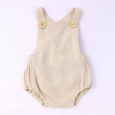 

DENGDENG Unisex-Baby Bodysuits Sleeveless Cotton Solid Bodysuit Newborn Infant Summer Outfits