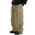 thumbnail image 2 of Baggy Cargo Pants for MenCasual Classic Fit Lightweight Slacks Trousers Cotton,F-Khaki M, 2 of 5