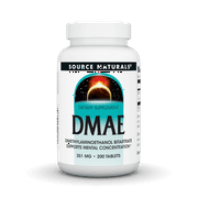 Source Naturals DMAE Dimethylaminoethanol Bitartrate Supports Mental Comcentration* 351 mg - 200 Tablets
