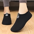 thumbnail image 4 of CIENVNSTG Unisex Honeycomb Textured Decorative Buckle Barefoot Water Shoes Quick‑Dry Non‑Slip Translucent Sole Aqua Socks Slip‑On Breathable Footwear for Beach Swim Surf Black 38, 4 of 8
