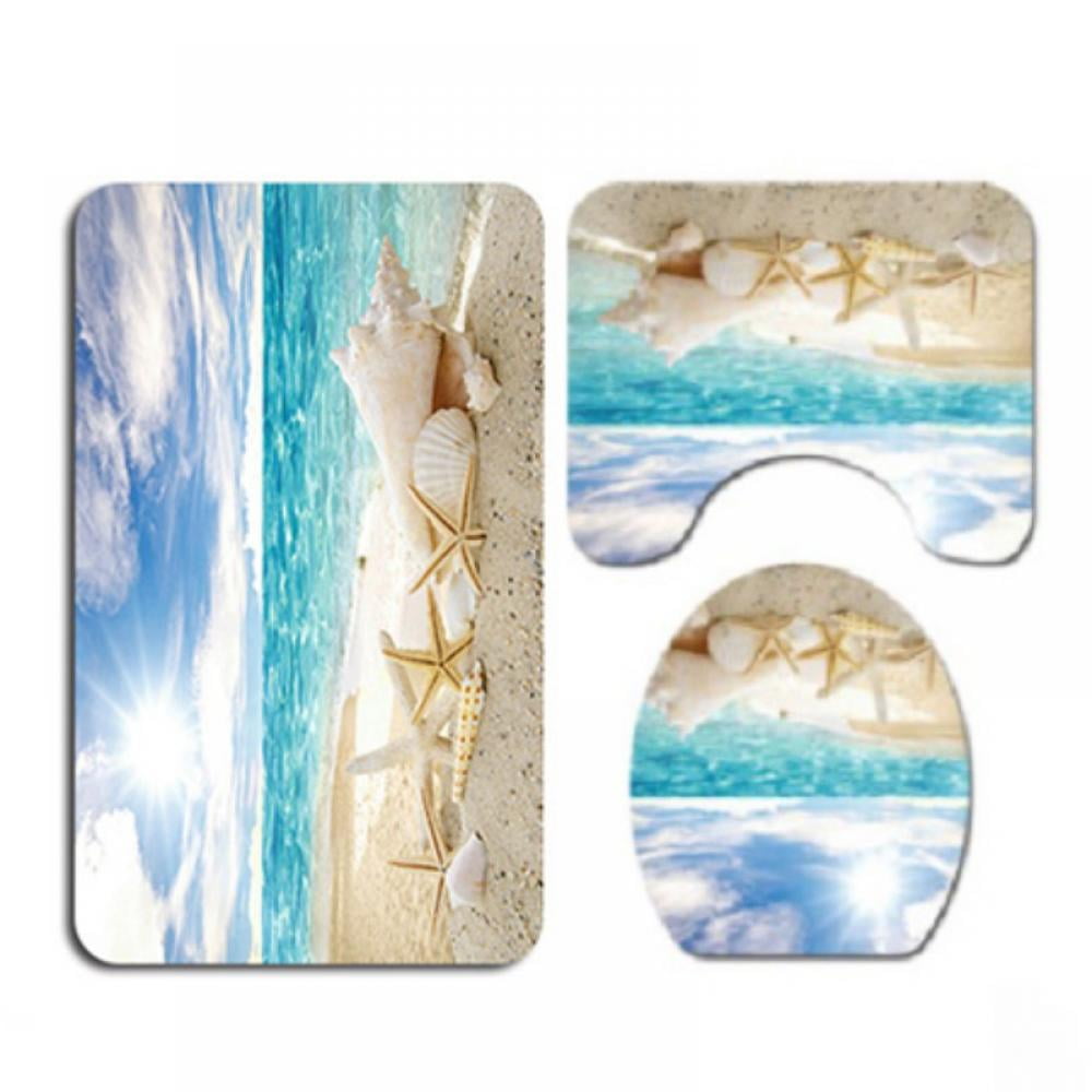 Collage of Beach Seashells Floor Memory Foam Carpet Rug Non-slip Door Bath Mat 