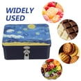 thumbnail image 2 of Tarro decorativo de hojalata para galletas con cerradura, contenedor de metal para galletas, contenedor hermético vintage para guardar dulces, 2 of 8