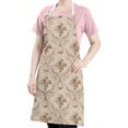 thumbnail image 5 of Pioneer Flower Floral Print Pattern Apron-Garden Aprons for Women with Pockets-Cotton Linen Waterproof Kitchen Cooking Gardening Aprons Adjustable for Kitchen,Cooking,BBQ and Salon 33x27 Inch, 5 of 7