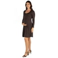 thumbnail image 2 of 24seven Comfort Apparel Long Sleeve Flared Maternity Mini Dress, 2 of 4
