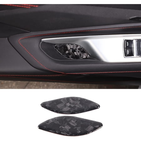TINKI Soft Carbon Fiber Window Lift Groove Sticker Compatible with Chevrolet Corvette C8 Stingray 2020-2023, Car Door Storage Groove Mat Trim Sticker