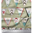 thumbnail image 1 of Soimoi Velvet Fabric Triangle,Penguin & Bear Patchwork Printed Craft Fabric by The Yard 58 Inch Wide, 1 of 1